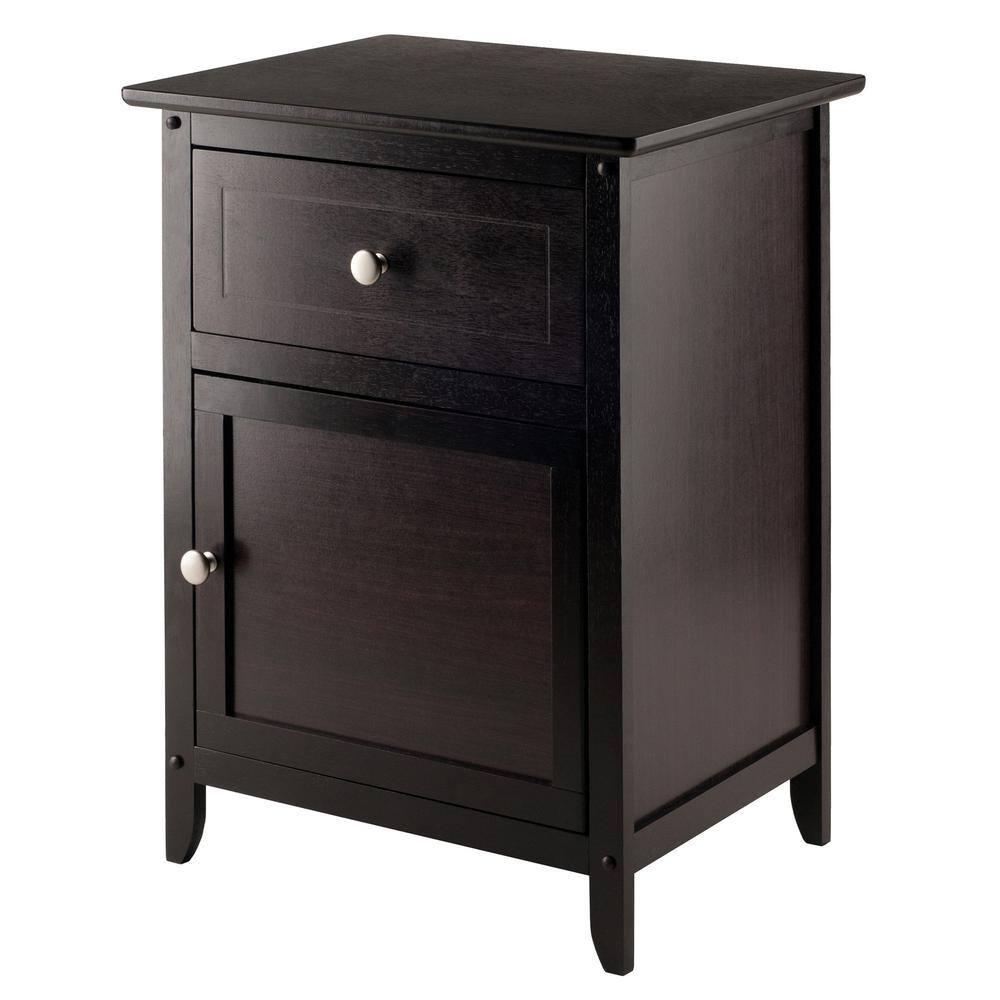 Eugene Nightstand - Espresso - Winsome: Wood Composite Bedside Cabinet with Storage