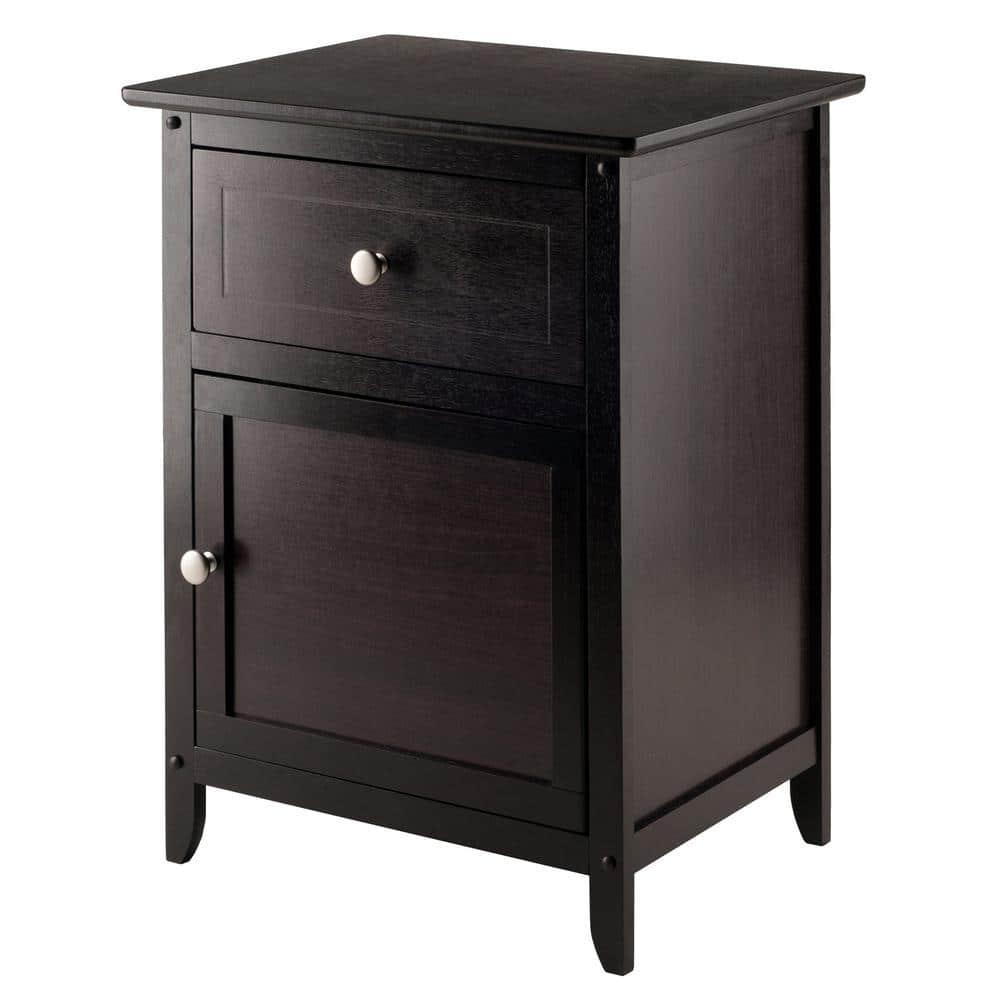Eugene Nightstand - Espresso - Winsome: Wood Composite Bedside Cabinet with Storage