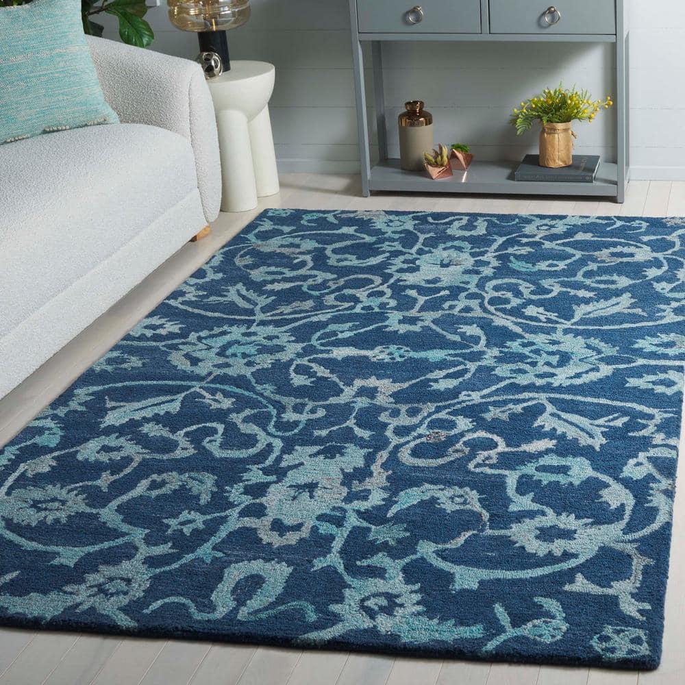 Anatolia AN401 Handmade Tufted Accent Rug - Navy - 3' X 5' - Safavieh