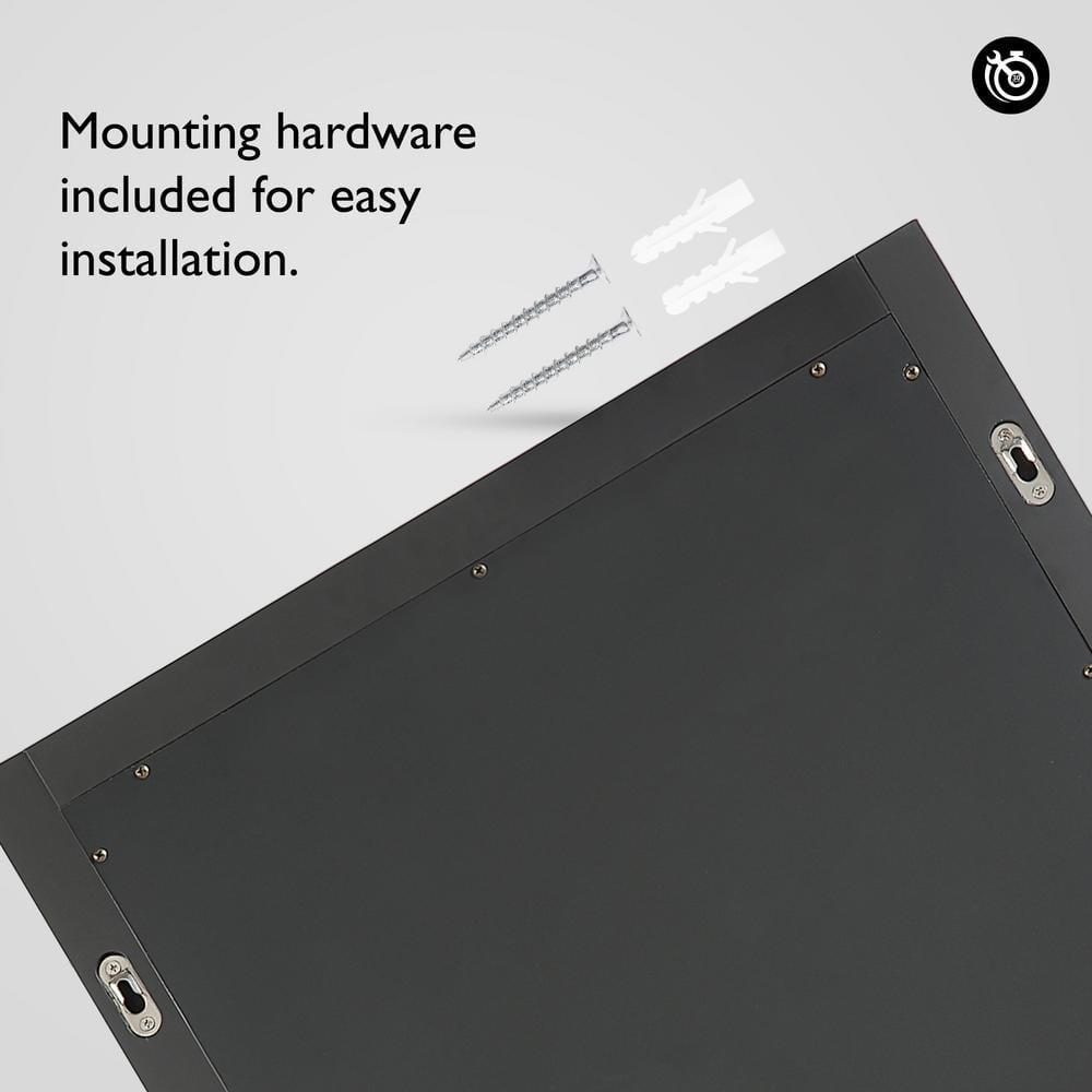 Shorewood Square Bathroom Mirror, 30" H x 30" L, Soft Matte Black, Solid Wood Framed, Decorative Vanity or Entryway Accent – Design House, 589655