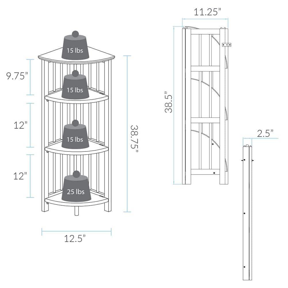 Yu Shan CO USA Ltd  4-tier corner folding bookcase  White