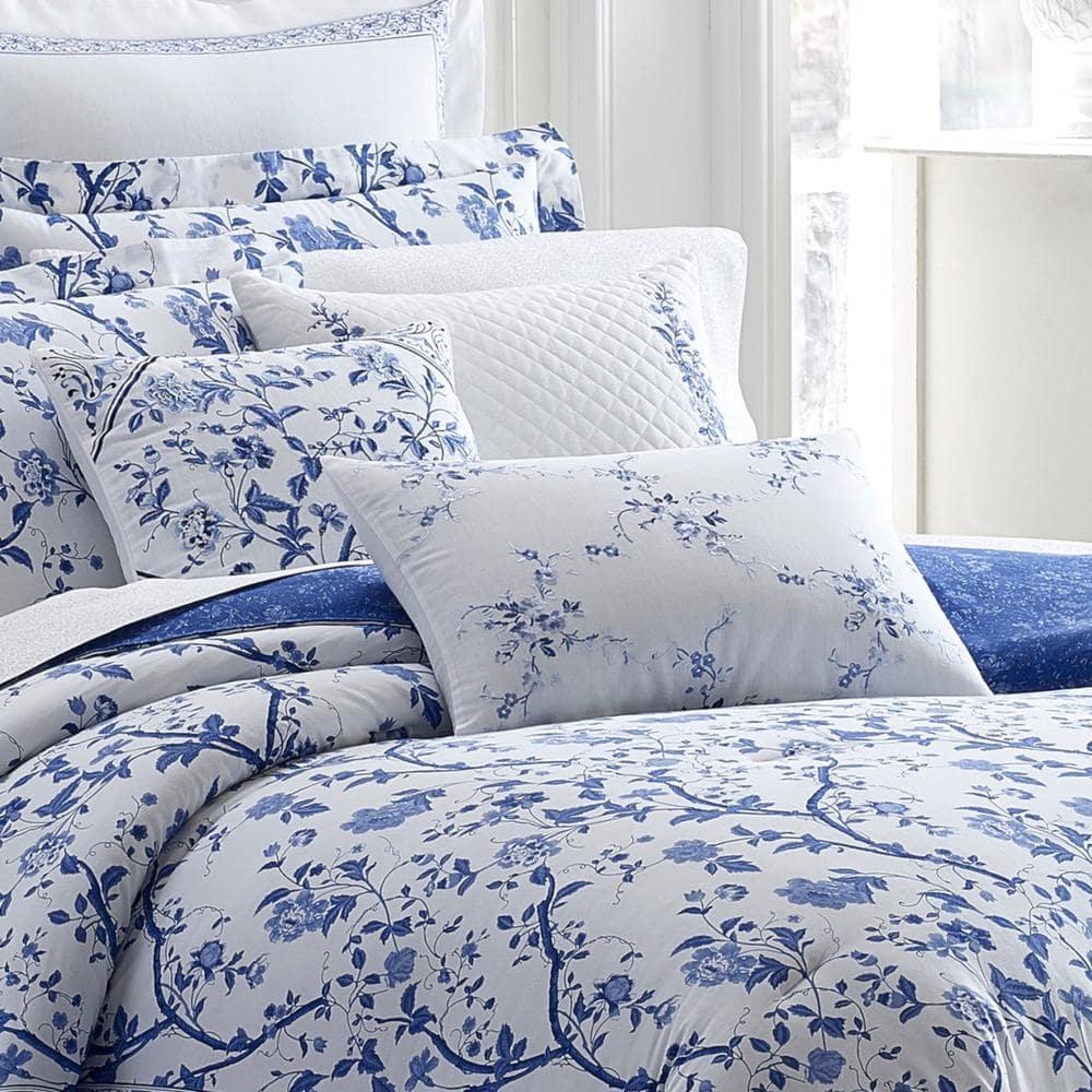 Laura Ashley Laura Ashley Charlotte Cotton Reversible Blue Comforter Set
