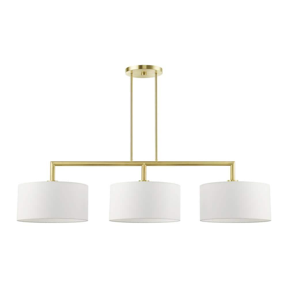 Livex Lighting Meridian 3 - Light Chandelier in  Satin Brass