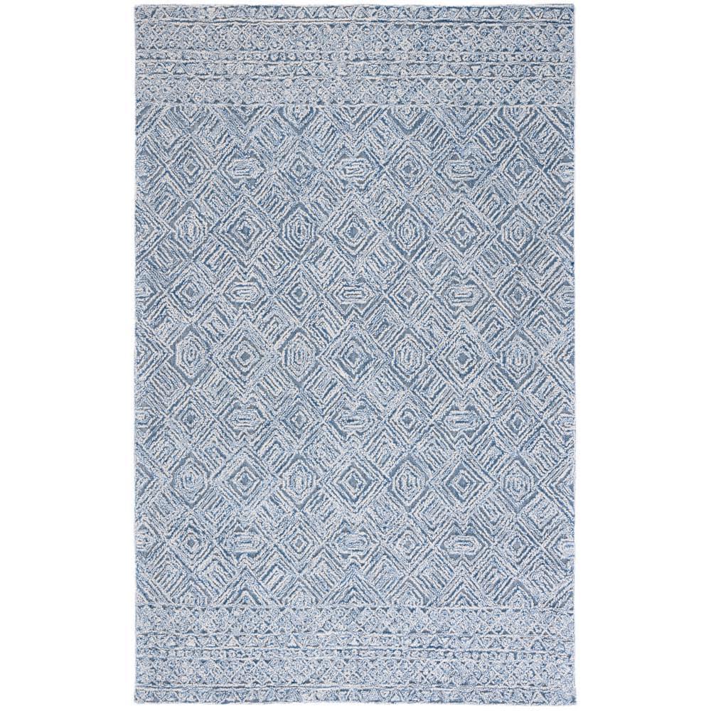 Abstract ABT146 Handmade Indoor Accent Rug - Blue - 3'x5' - Safavieh