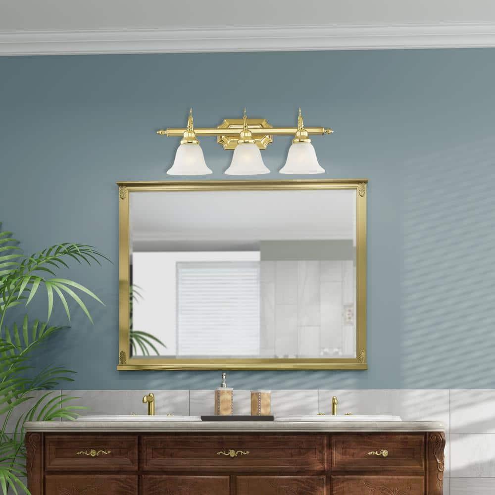 Livex Lighting French Regency 3 - Light Vanity in  Polished Brass