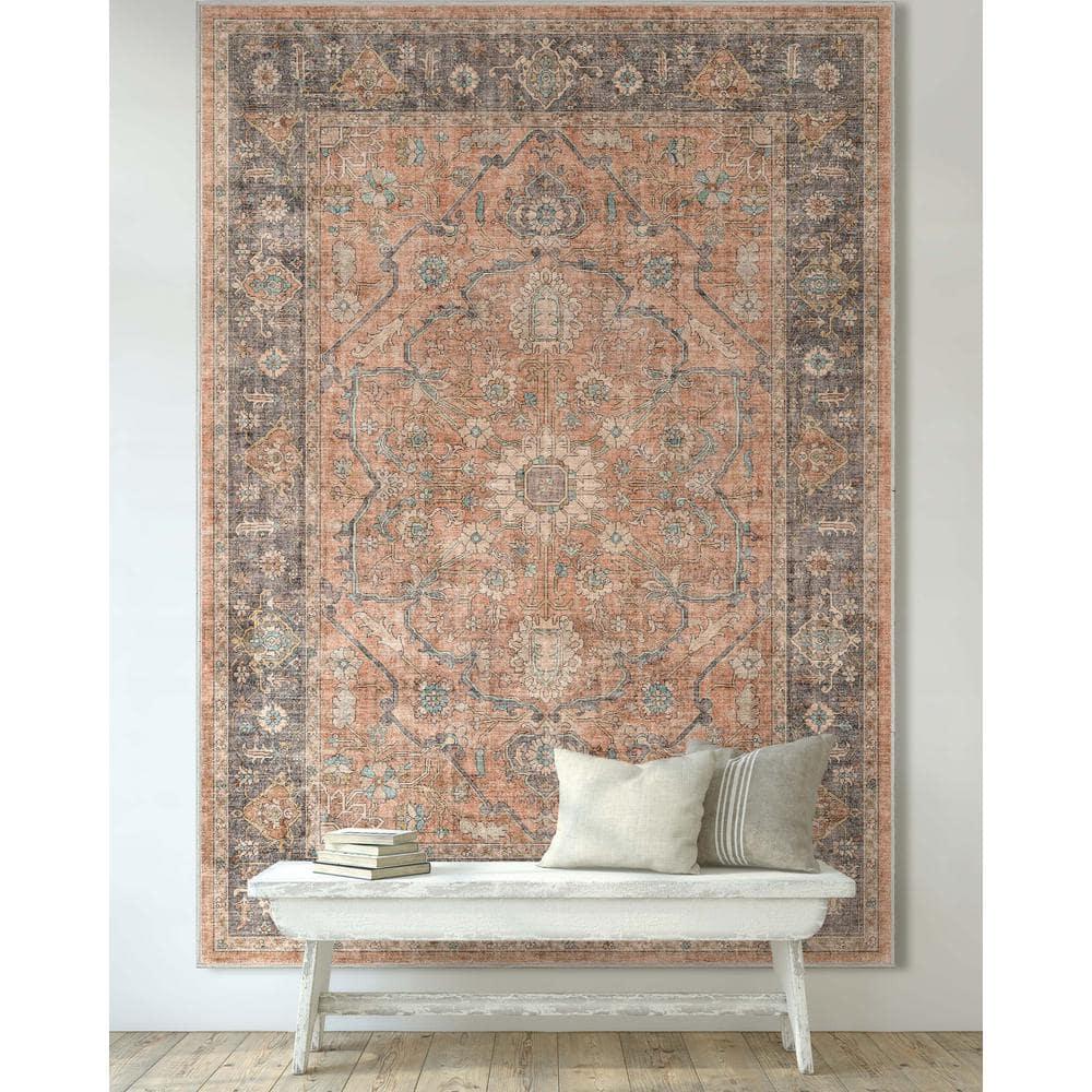 Well Woven Apollo Antigua Vintage Oriental Coral Flatweave 3'3" x 5' Area Rug