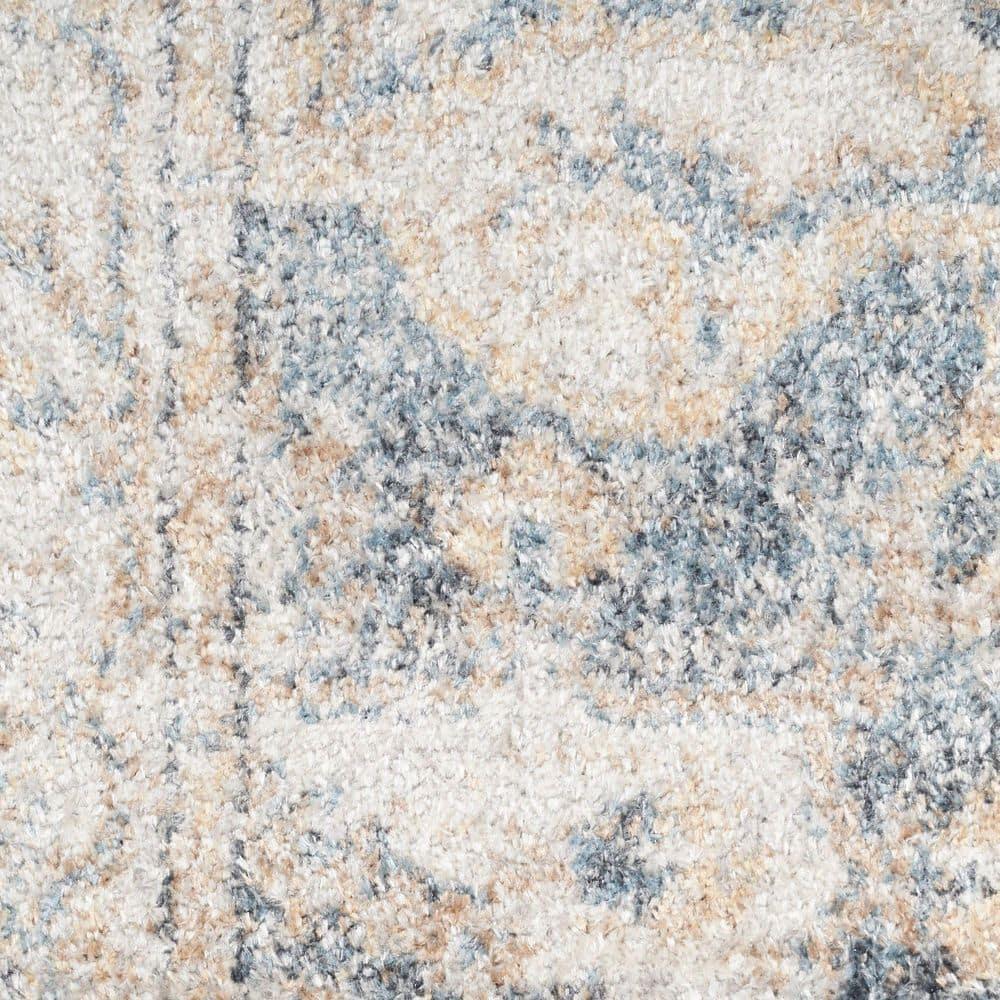 Nourison Astra Machine Washable Vintage Medallion Indoor Rug Grey/Blue 2'2" x 4'