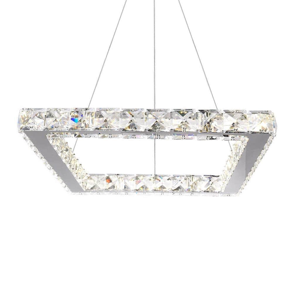 CWI Lighting Ring Transitional Metal LED Chandelier in Chrome