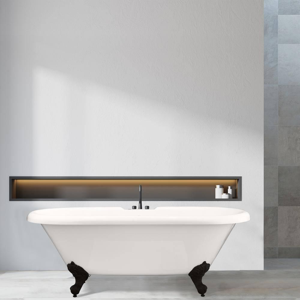 Altair 52167-BAT-GR-BB Kerta 66.9'' x 29.1'' Freestanding Soaking Acrylic Bathtub