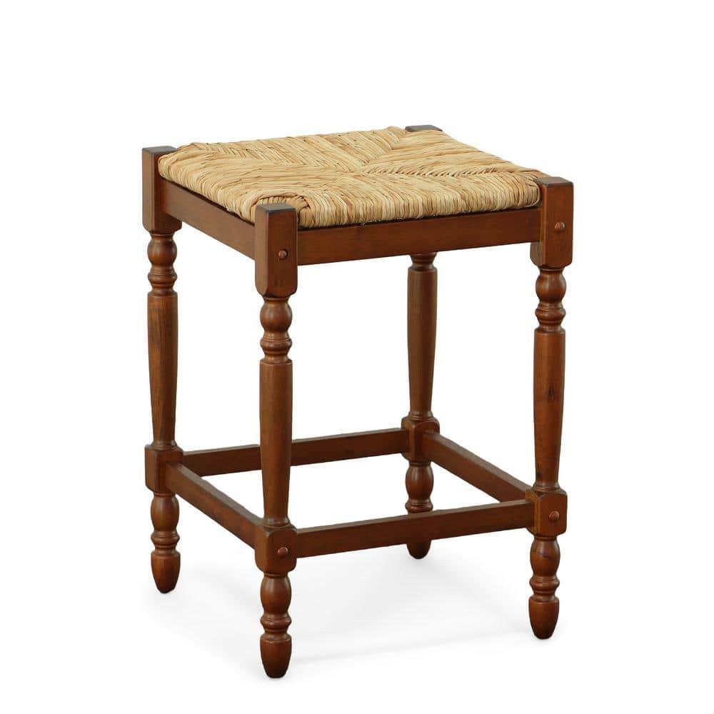 Carolina Living 24" Turner Counter Height Barstool Chestnut: Rubberwood Frame, Square Seat