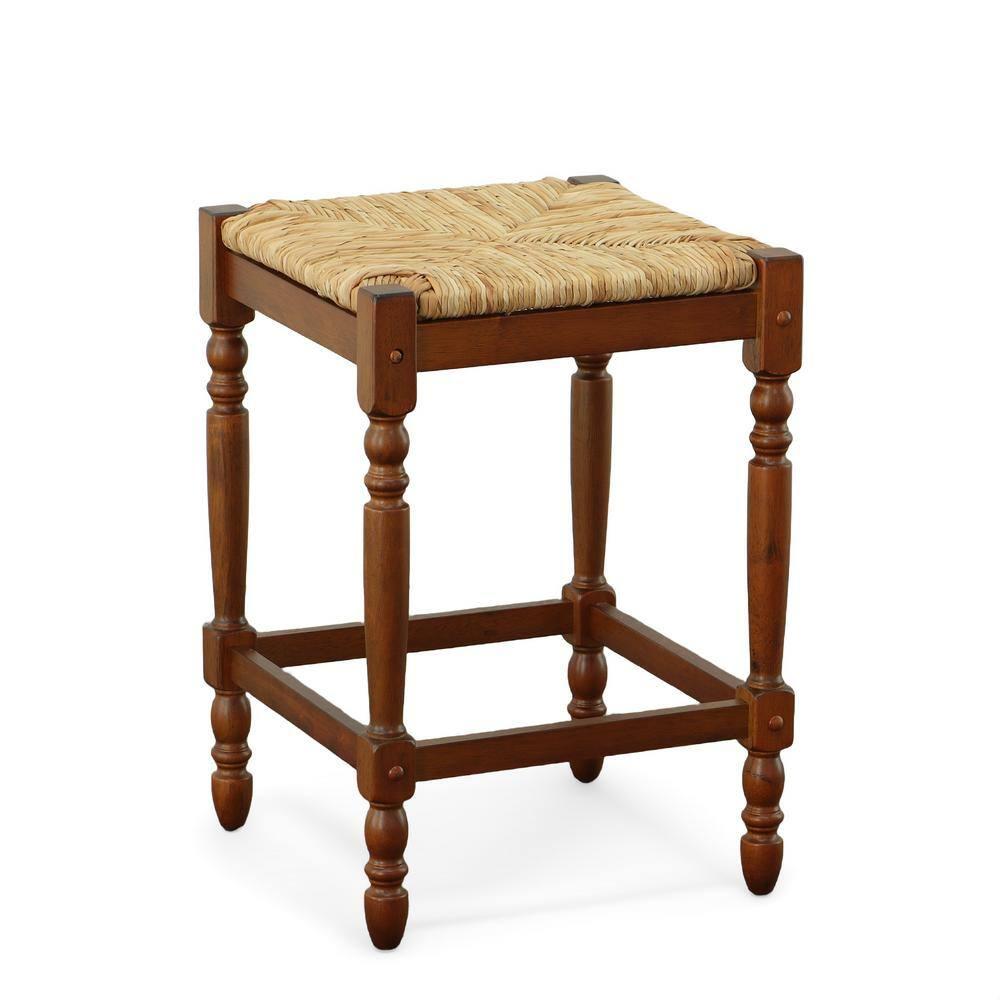 Carolina Living 24" Turner Counter Height Barstool Chestnut: Rubberwood Frame, Square Seat
