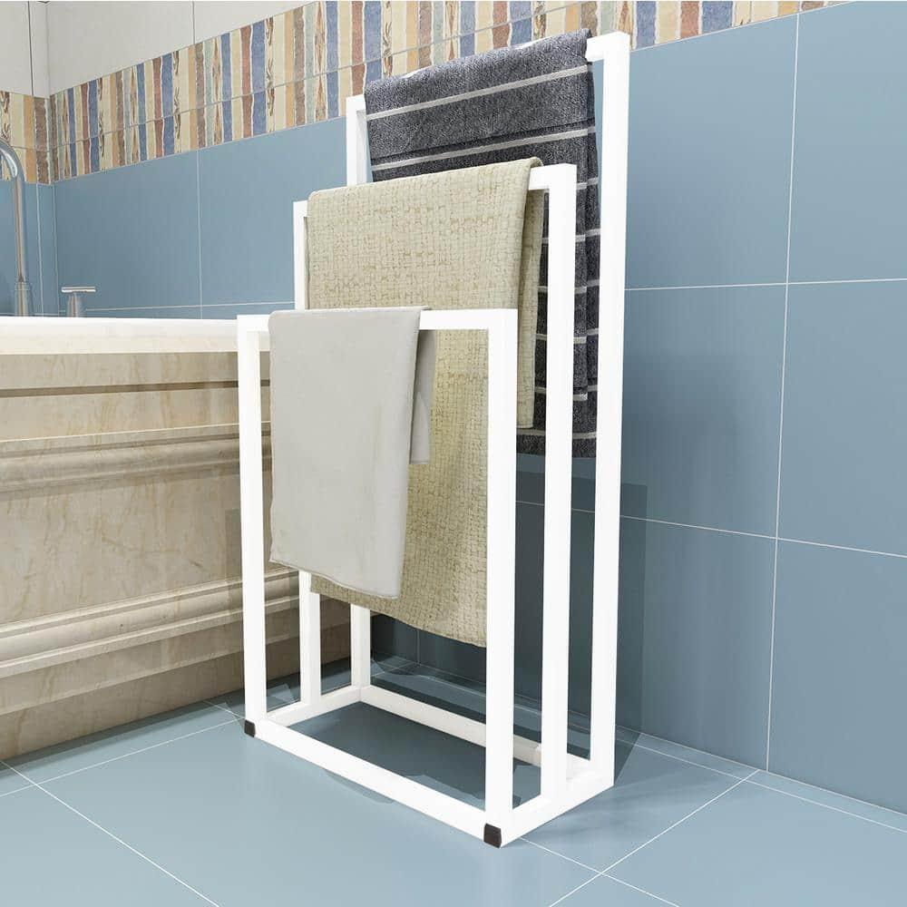 Kselythan 3 Tiers Metal Towel Rack, Freestanding Towel Rack, Blanket Drying Stand Holder for Outdoor Pool Bedroom Living Room Bathroom