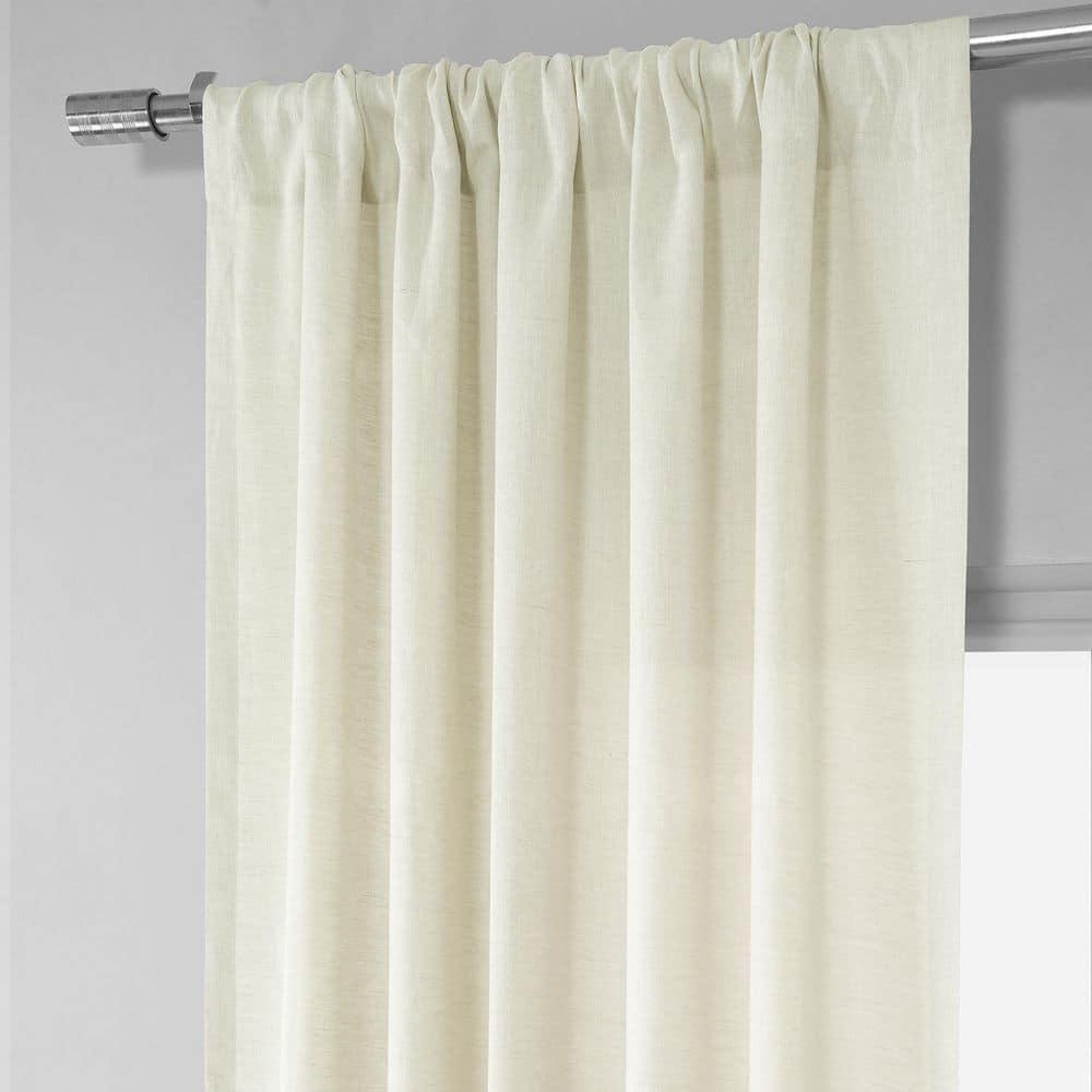 Exclusive Fabrics  Signature French Linen Sheer Curtain (1 Panel) 50 X 96 - Antique Lace