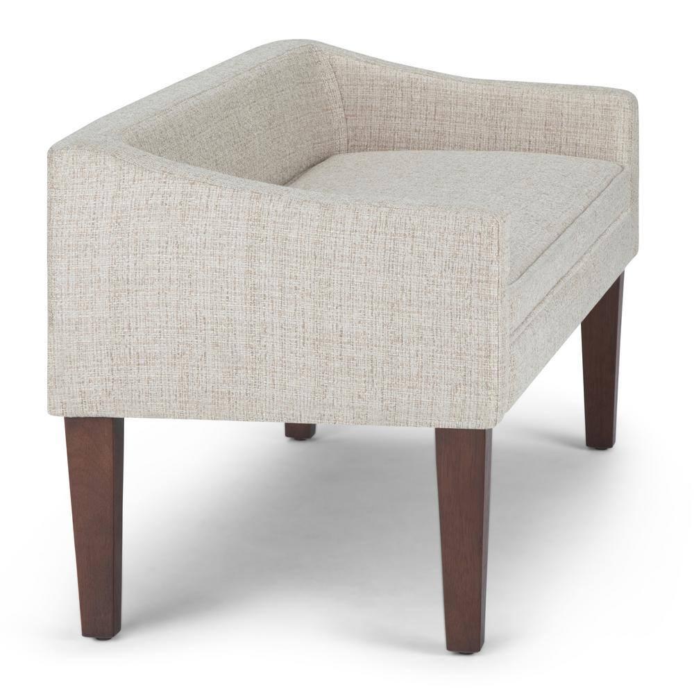 Simpli Home Parris Polyester Upholstered Bench