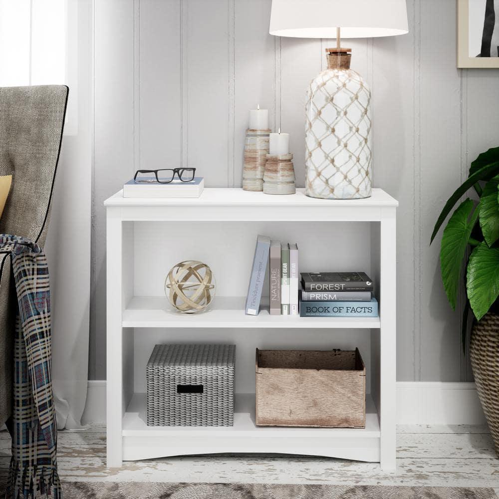 Prepac Home Office 2-Shelf Standard Bookcase with Durable Laminate Finish, White