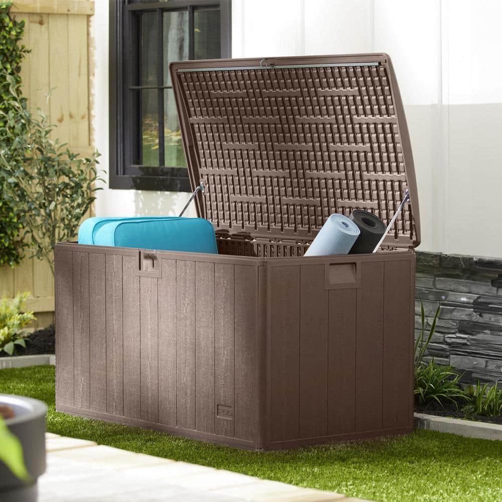 Plastic Development Group 130 Gallon Resin Outdoor Patio Storage Deck Box