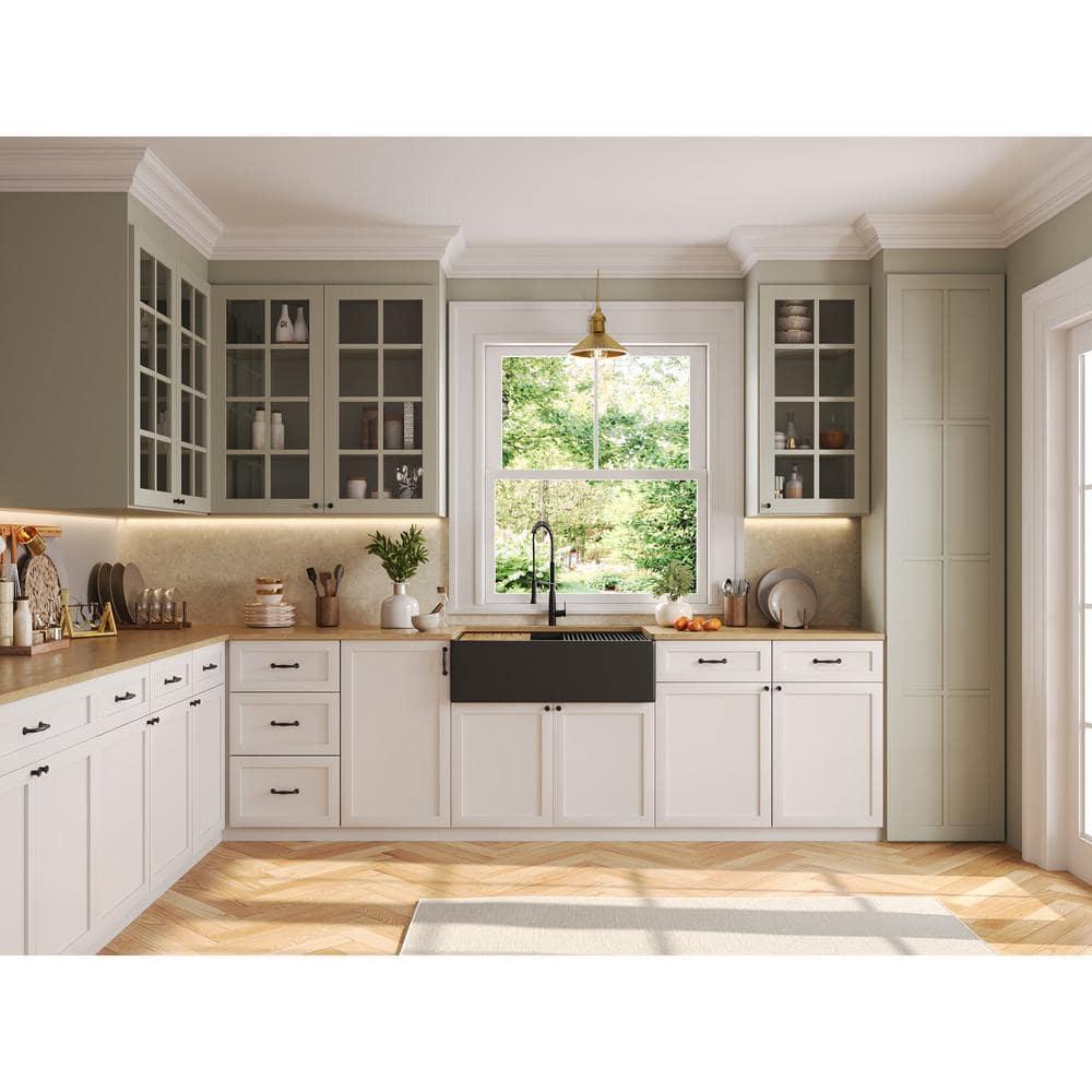 33"L x 20"W Farmhouse Kitchen Sink Deep Single Bowl Fireclay Workstation Sink with Cutting Board and Dish Drying Rack