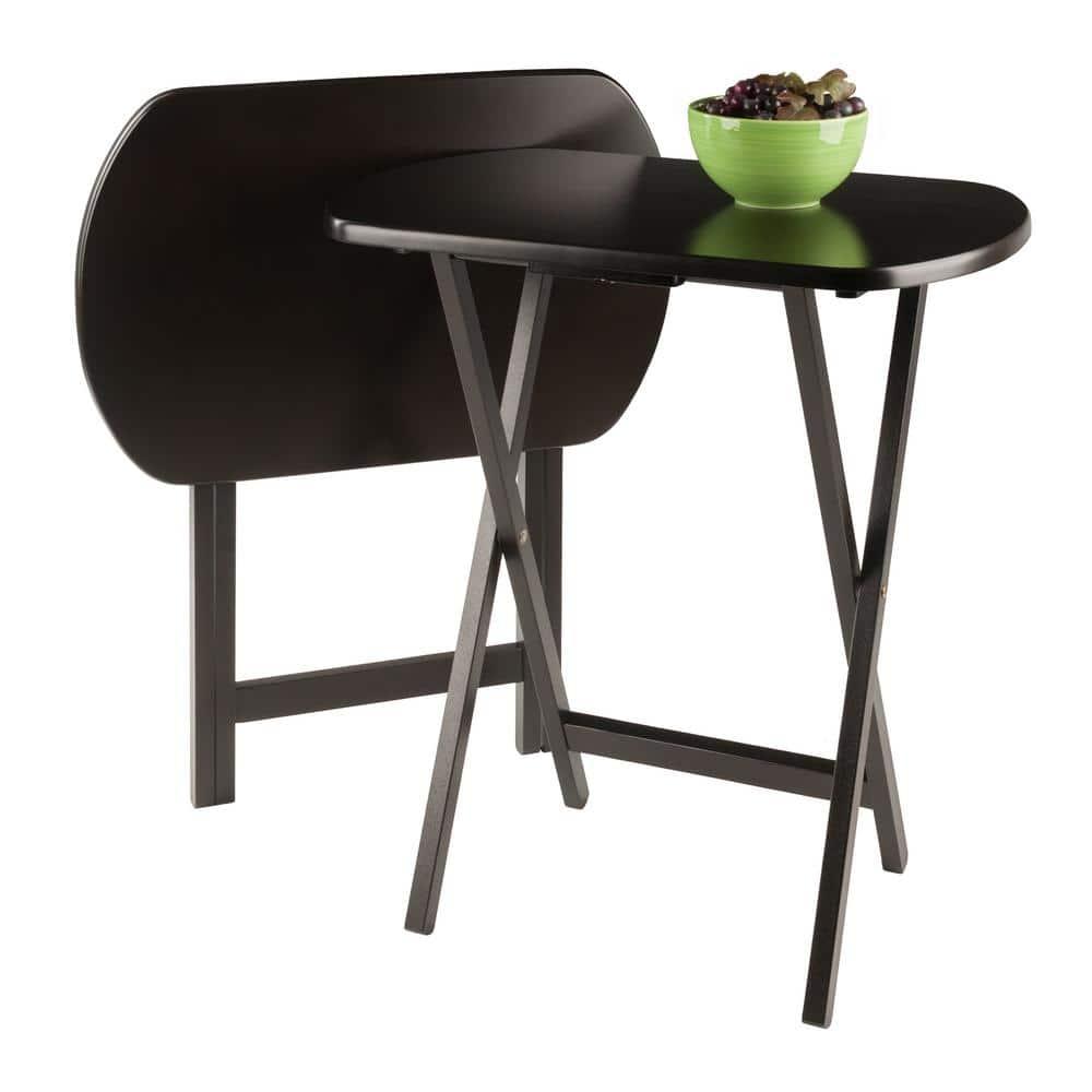 2pc Cade Oversize Oblong Snack Table Coffee - Winsome: No Assembly, Wood Frame, 25lb Capacity