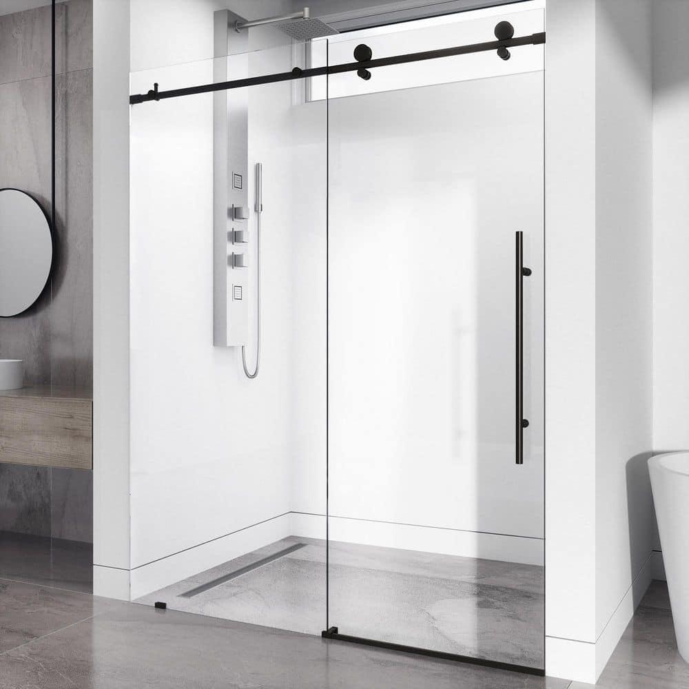 Elan E-Class 68-72" W x 76" H Sliding Frameless Shower Door with 3/8" Clear Glass