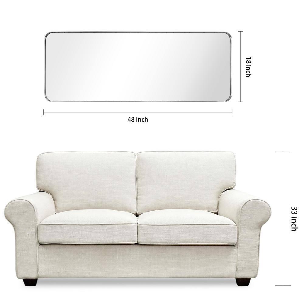 Empire Art Direct Ultra Brushed Silver Stainless Steel Frame Rectangle Wall Mirror, 18" x 48" x 2", Ready to Hang