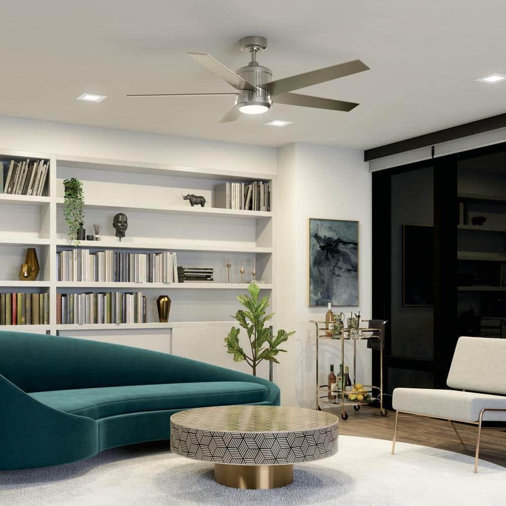 56 Inch Ceiling Fan With Light Kit-Brushed Stainless Steel Finish Kichler Lighting 300044Bss