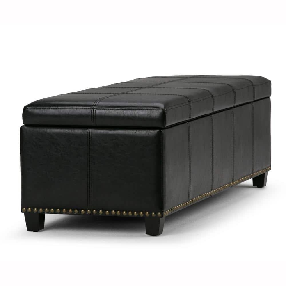 Simpli Home Kingsley Upholstered Ottoman