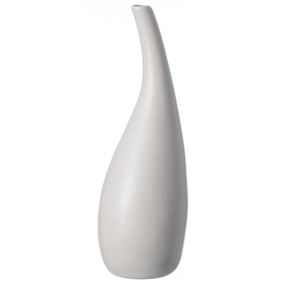 Uniquewise 10-inch Medium White Ceramic Water Drop Vase Modern Teardrop Shape for Home Decor - Perfect for Floating Shelves TV Stands Desks Bookshelves Side Tables Countertops and Contemporary Space