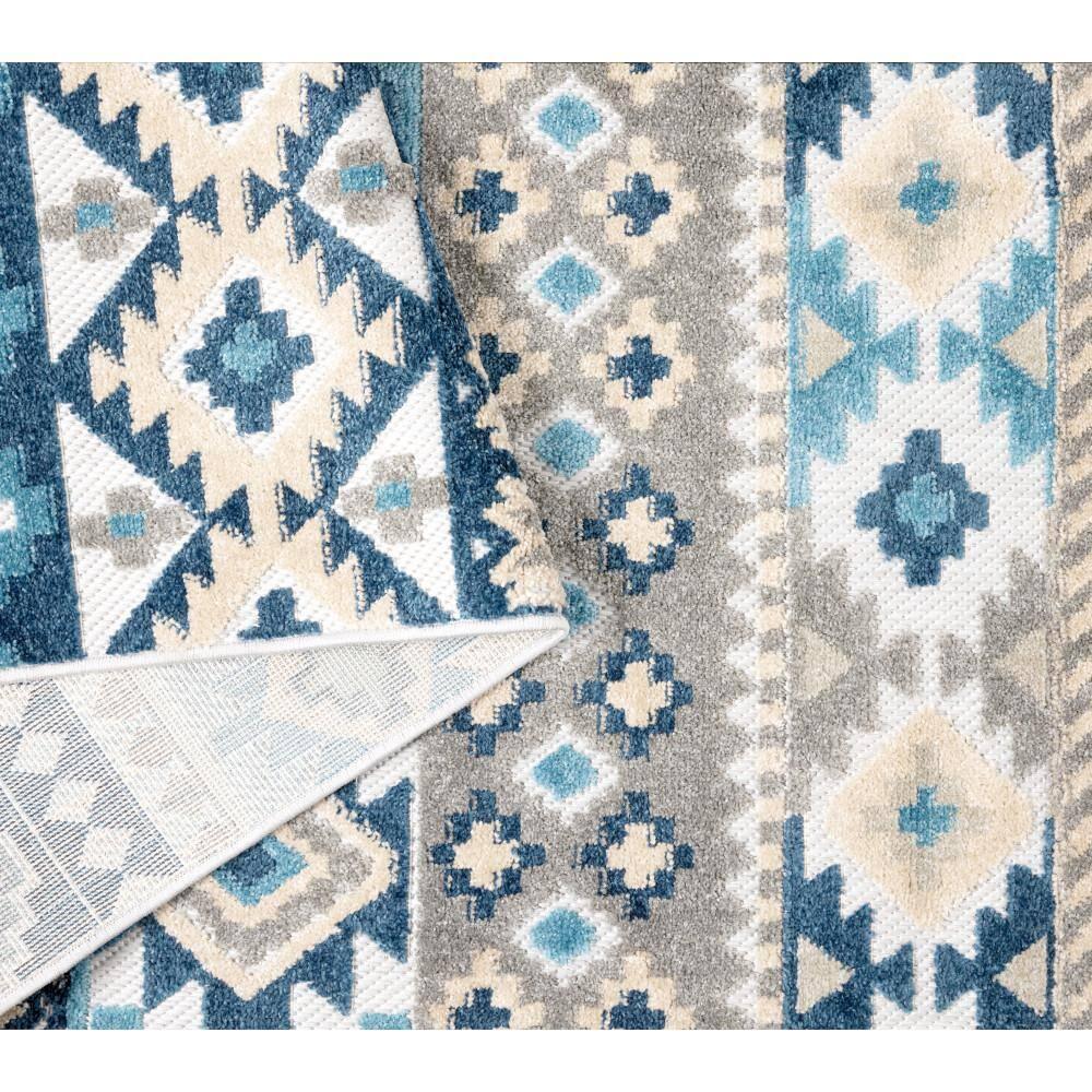 TOWN & COUNTRY EVERYDAY Dahlia Southwestern Stripe Outdoor Rug Blue Multi