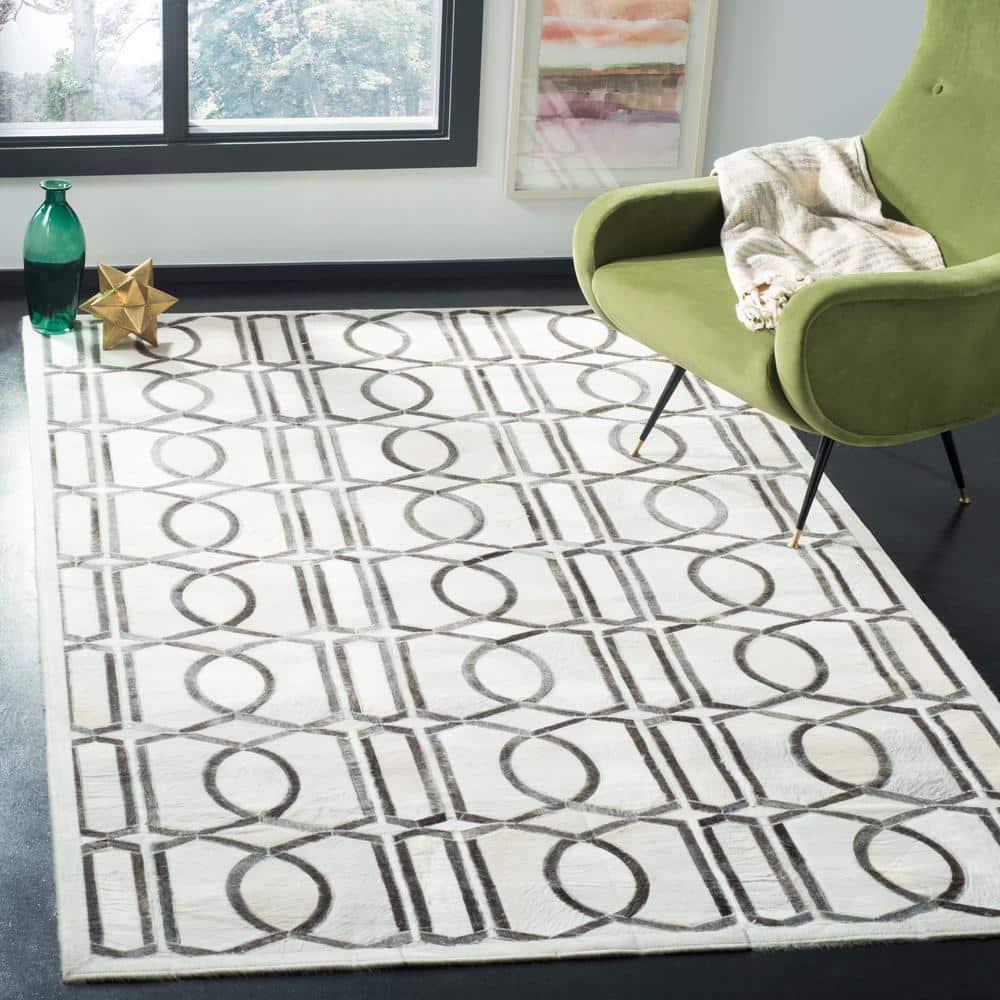 Brayden Studio® Sevastopol Studio Leather Hand Woven Leather Geometric Rug