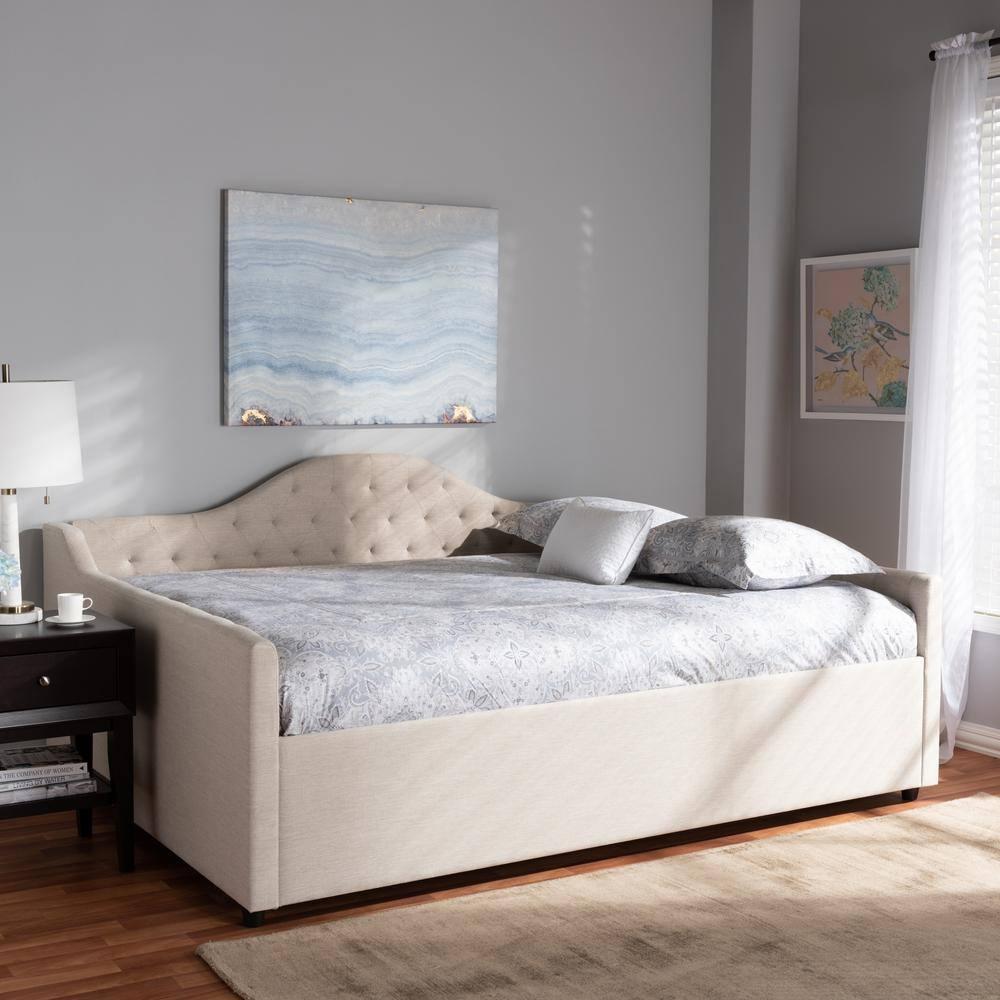 Baxton Studio Eliza Modern and Contemporary Fabric Upholstered Daybed