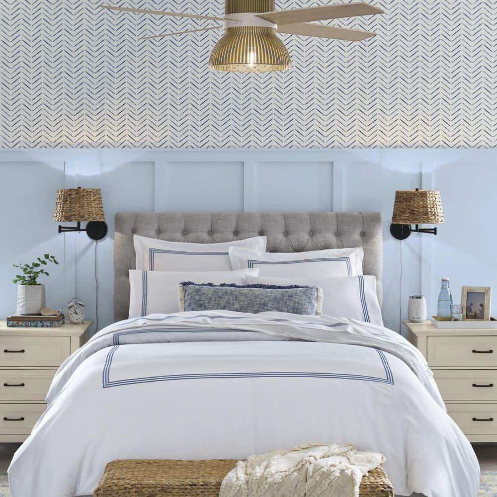 NuWallpaper Indigo Holden Peel and Stick Wallpaper: Removable Abstract Self-Adhesive PVC, 30.75 Sq Ft Coverage, Multicolored