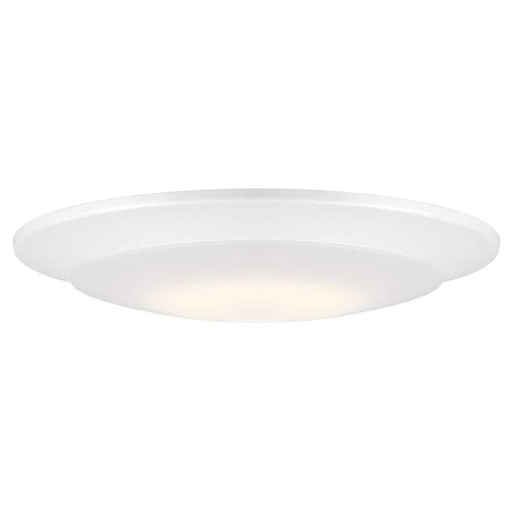 Designers Fountain LED Recessed Ceiling Lights 6 Pack, 7 inch CCT Disk Light Fixtures, Dimmable, 1000 Lumens, 3000K /4000K, White Trim, RC7WHWH8102C-6