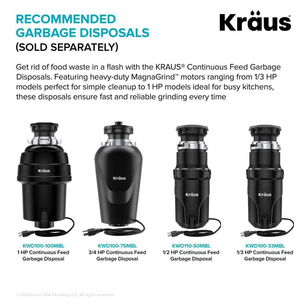 KRAUS Kore™ Workstation 33-inch 16 Gauge Stainless Steel Single Bowl Farmhouse Kitchen Sink with Accessories