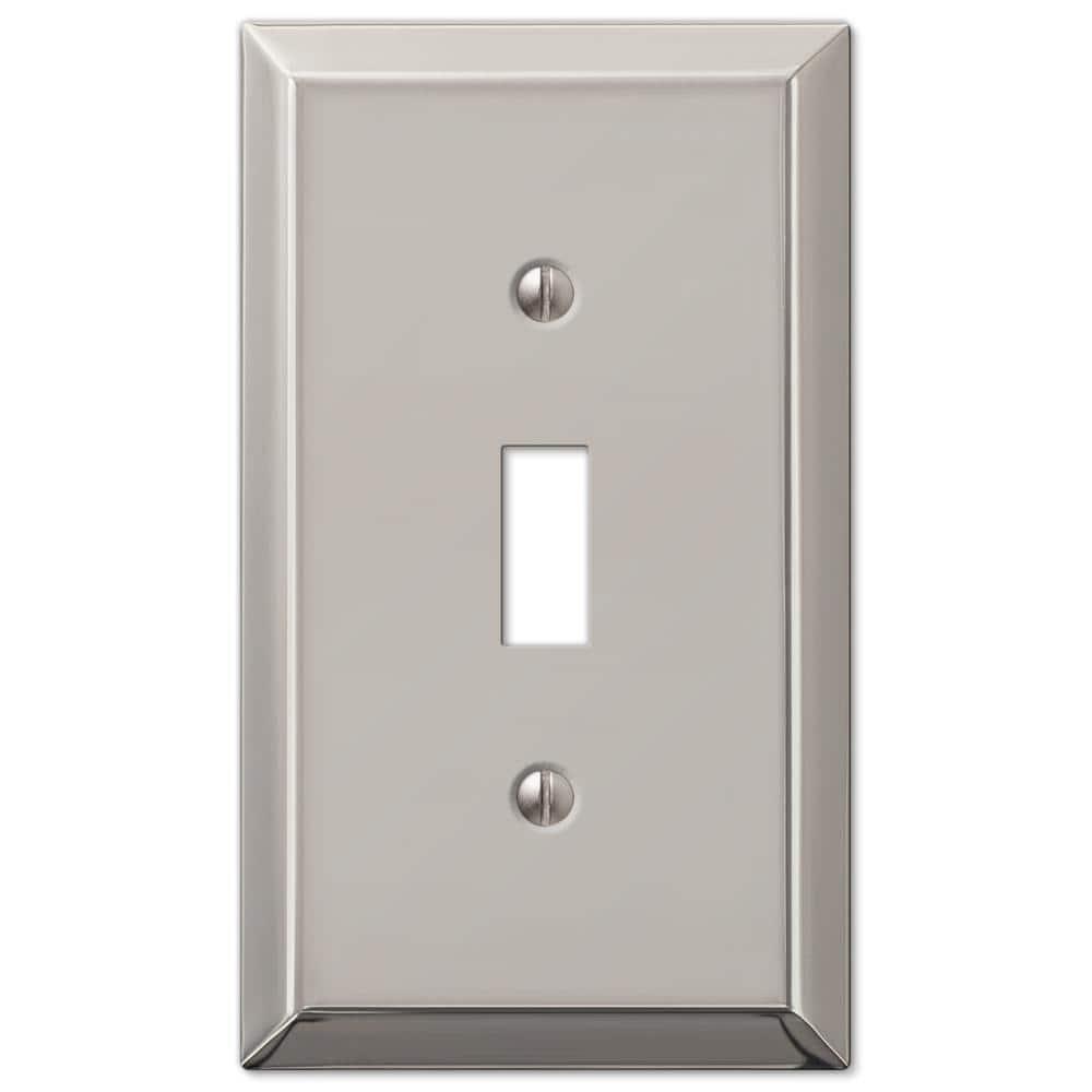 Amerelle 163TPN Century Wallplate, 1 Toggle, Steel, Polished Nickel, 1-Pack