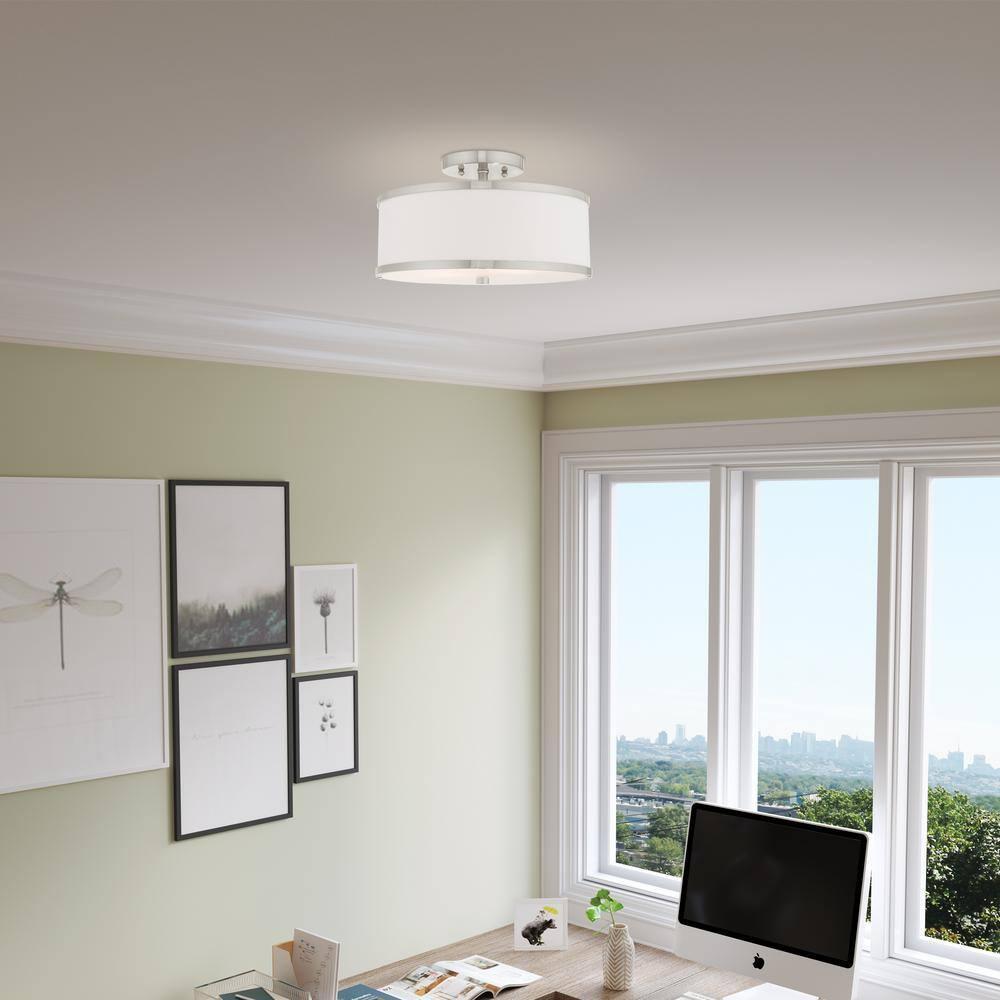Livex Lighting Park Ridge 2 - Light Semi-Flush Mount in  Brushed Nickel