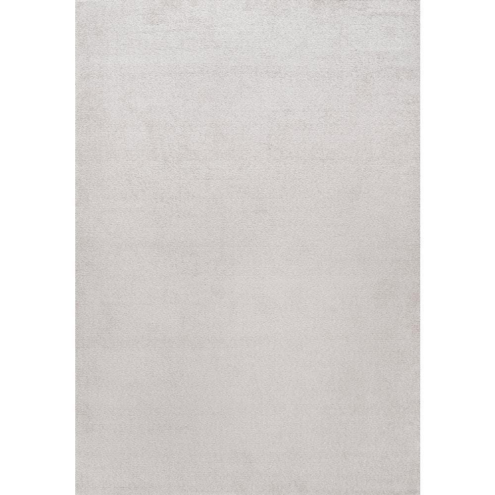8'x10' Haze Solid Low-Pile Area Rug, Ivory - JONATHAN Y