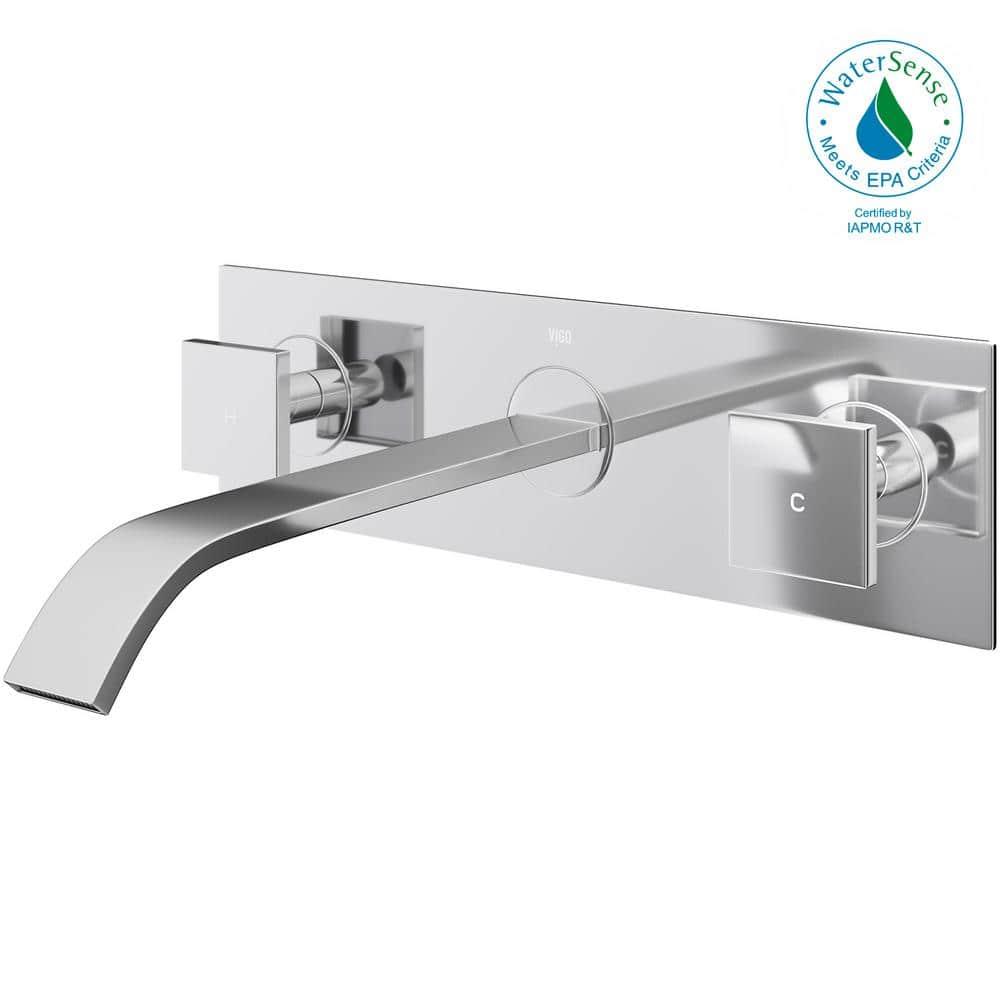 Titus 3" H Two Handle WaterSense Wall Mount Bathroom Faucet