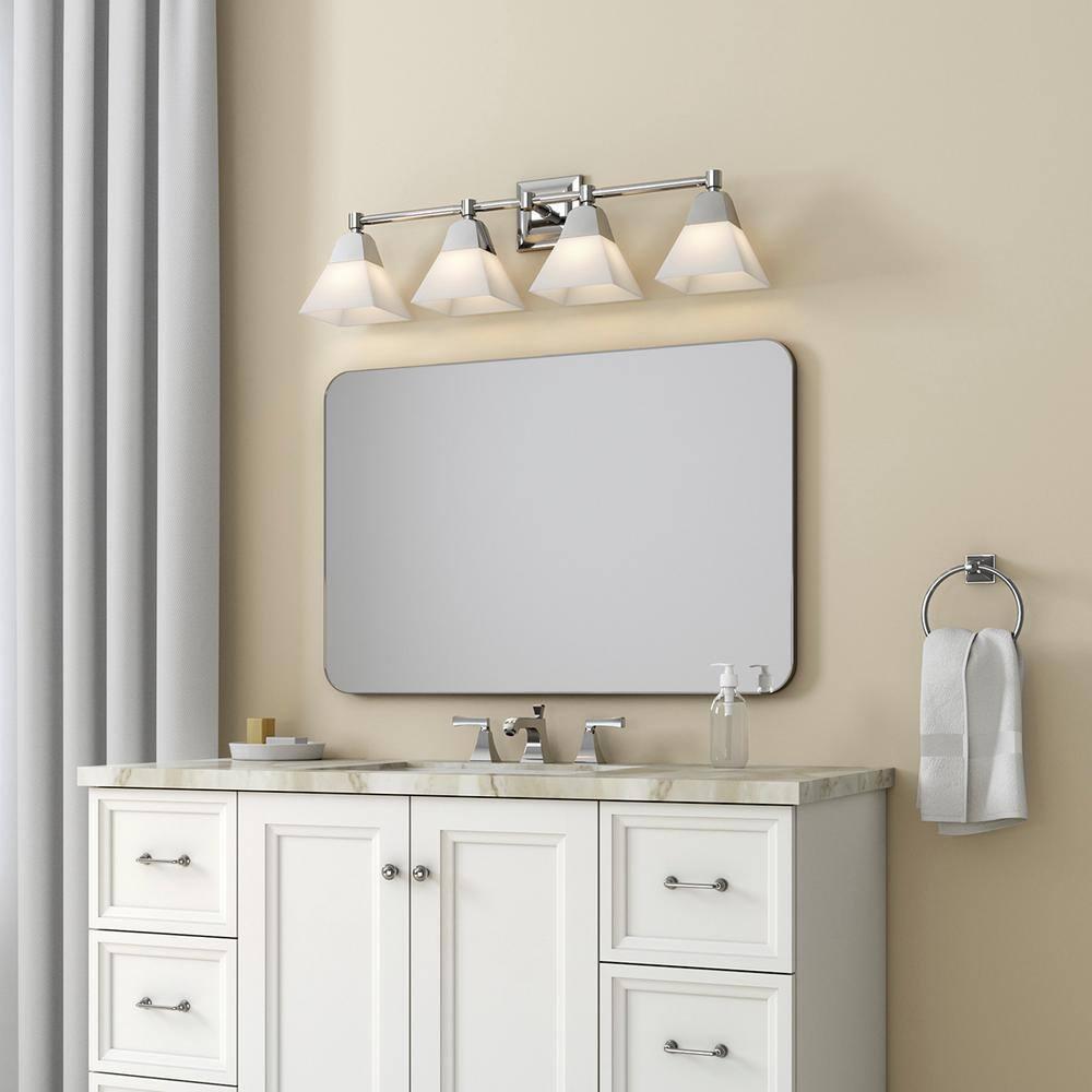 Elegant Crown Molding Inspired 4-Light Polished Chrome Sconce