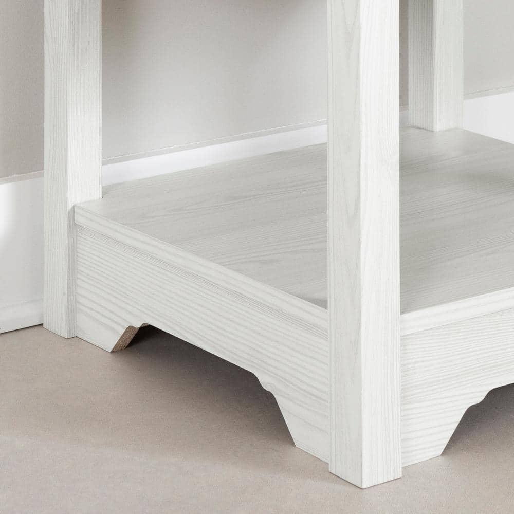 Farnel End Table White Pine - South Shore: Elegant Accent Furniture with Storage Drawer & Shelf