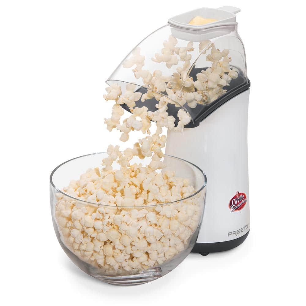 White and Black Hot Air Popcorn Maker with Measuring Cup