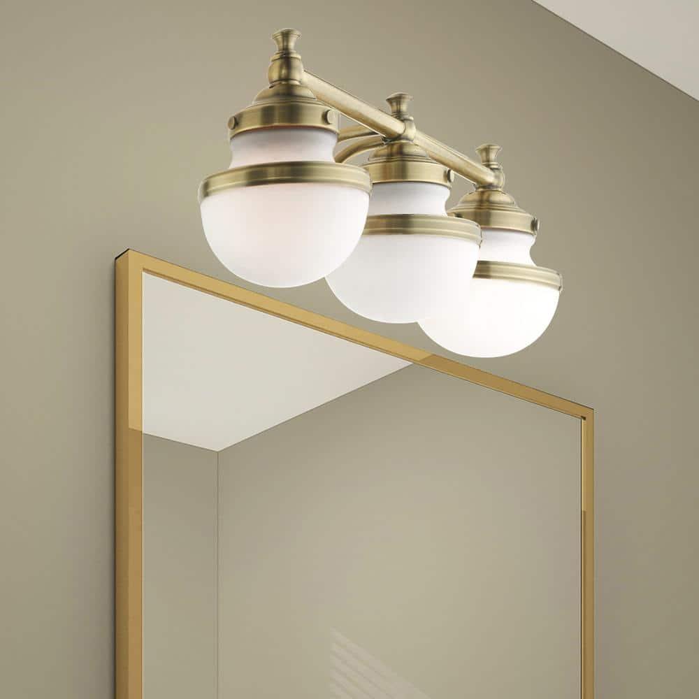 Livex Lighting Oldwick 3 - Light Vanity in  Antique Brass