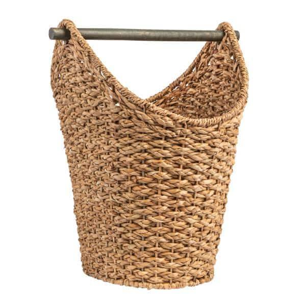 Desert Fields Bankuan Braided Oval Toilet Paper Basket with Wood Bar