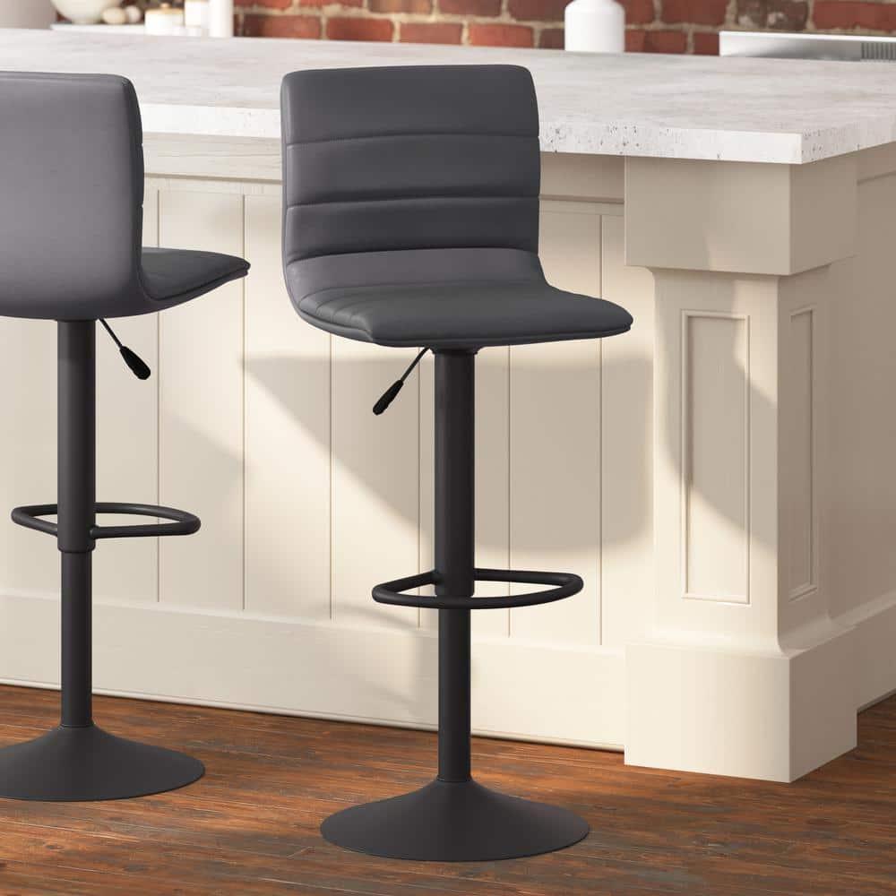 Taylor & Logan Rochester Swivel Upholstered Adjustable Height Counter Stool with Metal Frame