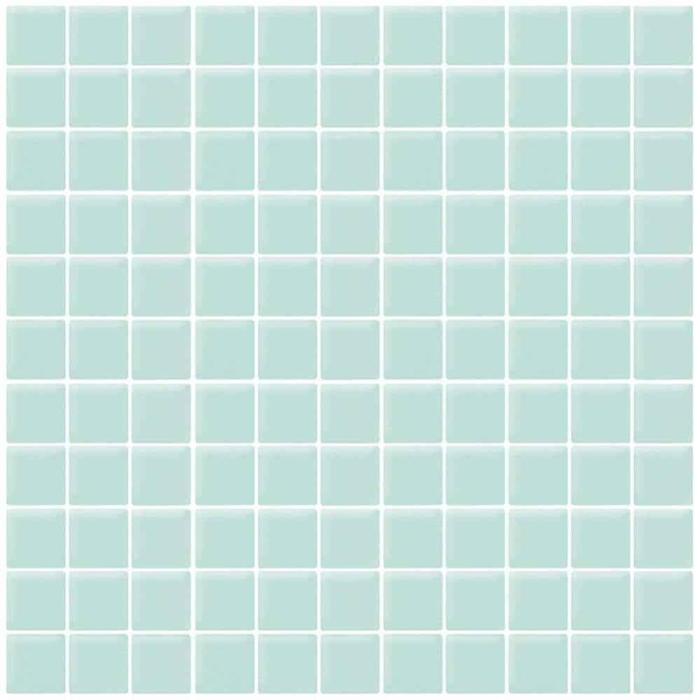 10 pack Blizzard Blue 11.8 in. x 11.8 in. 1 in. x 1 in. Matte Finished Glass Mosaic Floor and Wall Tile (9.67 sq. ft./Case)