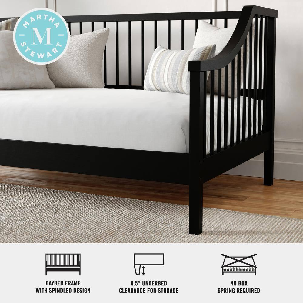 Martha Stewart Martha Stewart Neely Wooden Platform Daybed With Spindles And Wood Slat Foundation