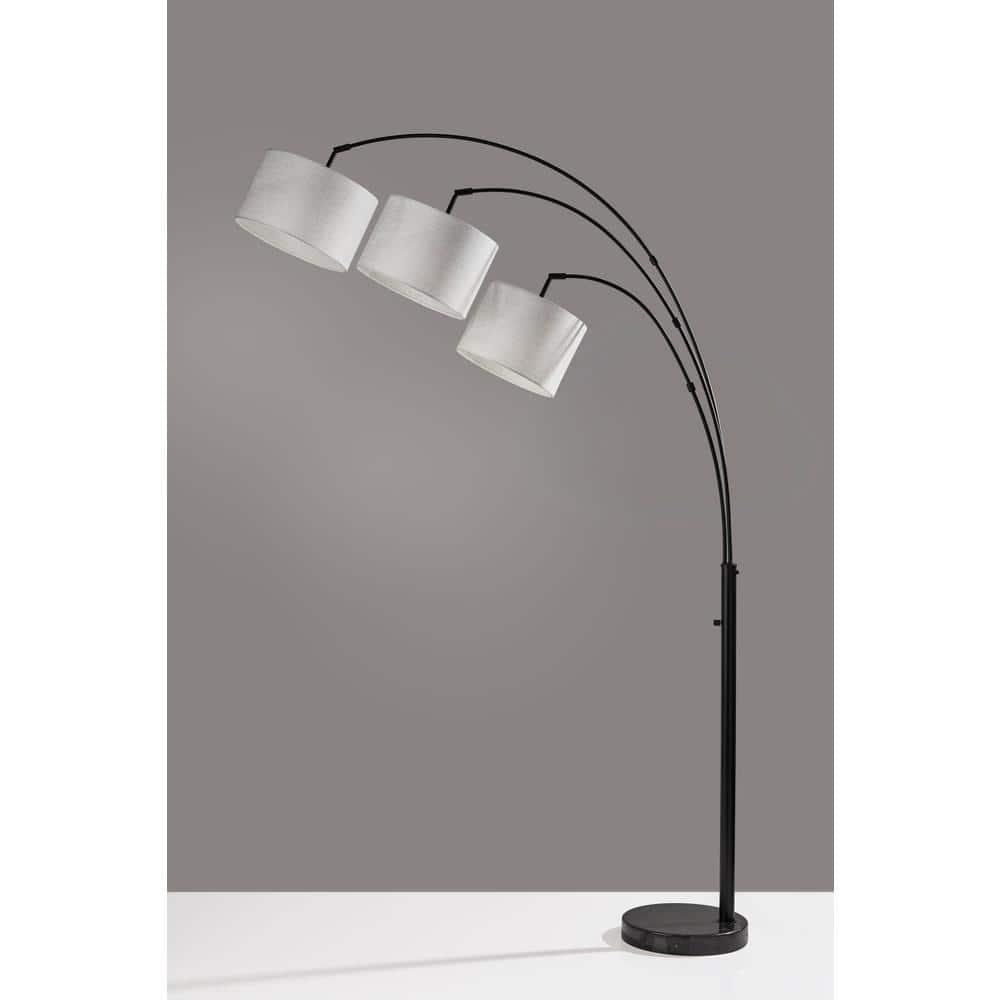 Adesso Home Brand Bowery 3-Arm Arc Lamp in Black Color