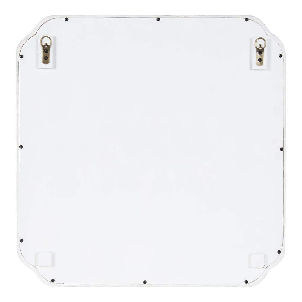 Kate & Laurel All Things Decor 24"x24" Marston Farmhouse Rectangle Wall Mirror White: No Assembly, Wood Frame, Wall Mounted