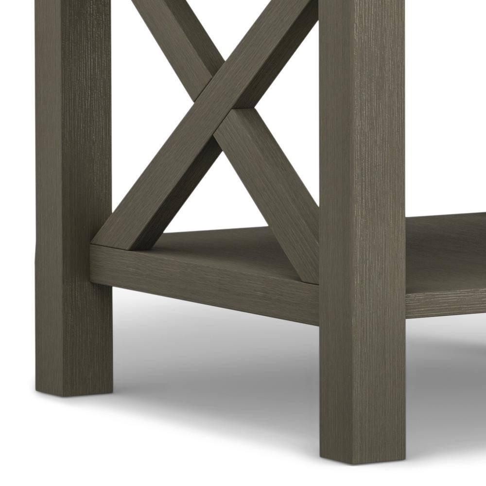 Simpli Home Kitchener Square End Table in Farmhouse Gray
