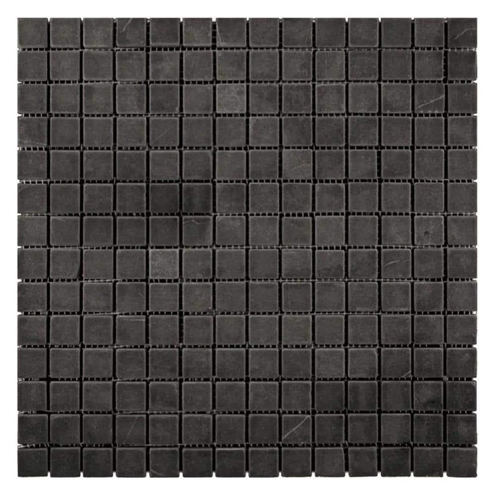 Noir Luxe 12 X 12 In. Polished Jet Black Marble Mosaic Square Wall And Floor Tile (5 Sq Ft/Case) - 5 Pack