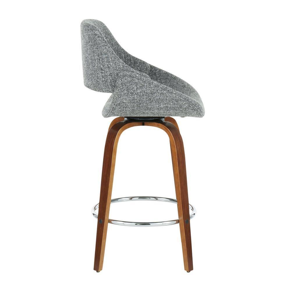 Set of 2 Fabrico Counter Height Barstool with Walnut Legs & Upholstered Seat - LumiSource